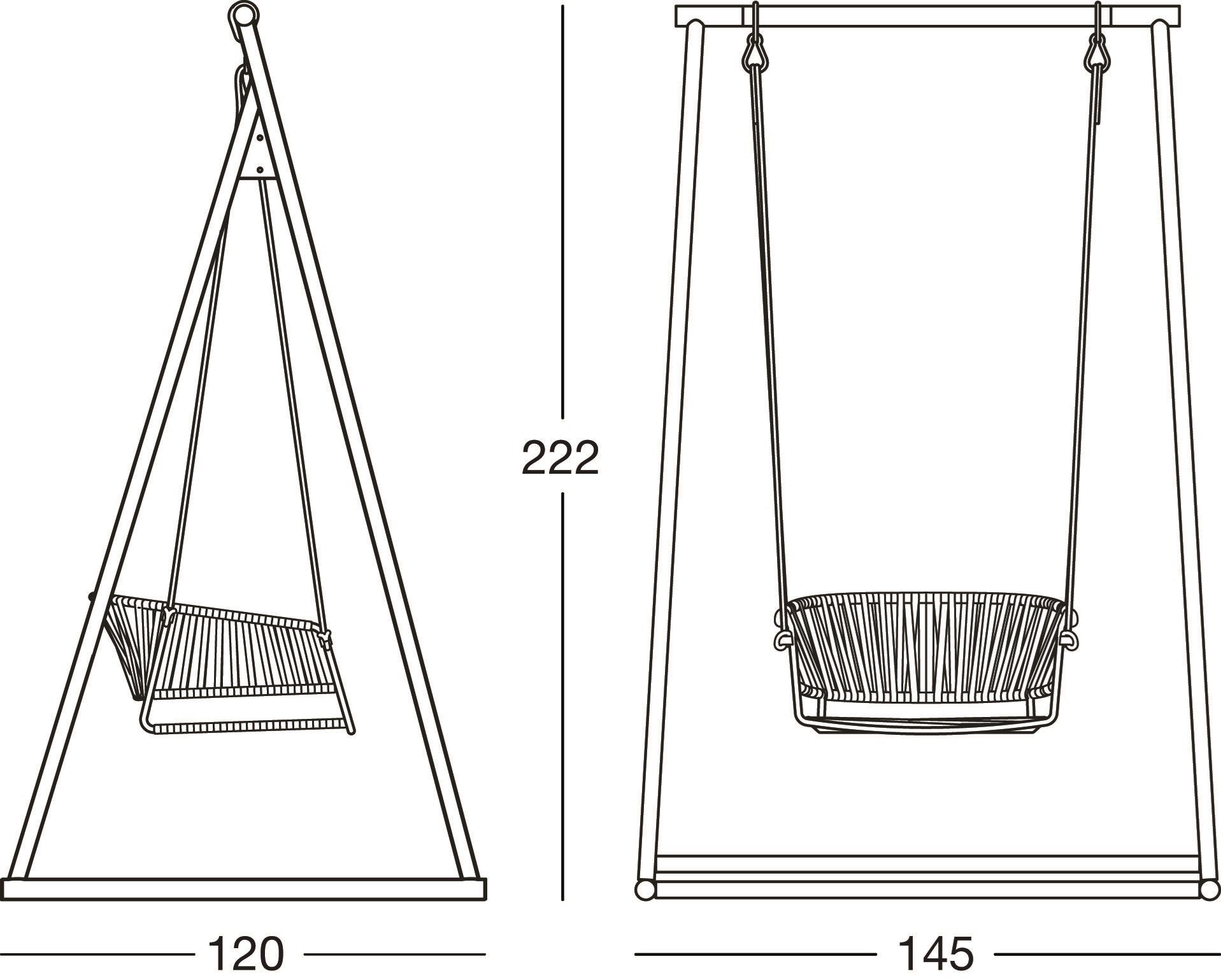 Самонесущее подвесное сиденье из морской веревки и стали S-CAB Лиза ARCH-00034106 - Вид №2