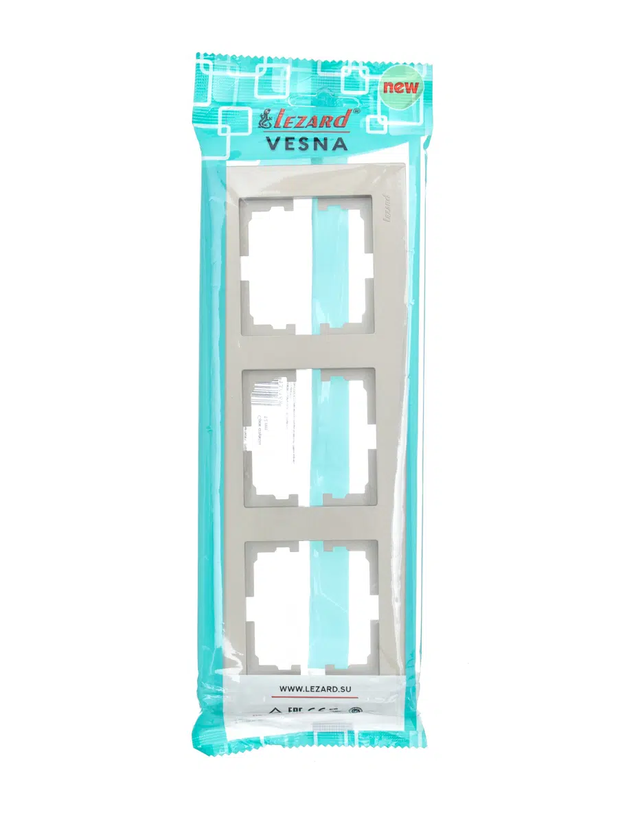 VESNA Рамка 3-ая горизонтальная без вст титан LEZARD 742-3700-148 - Вид №3