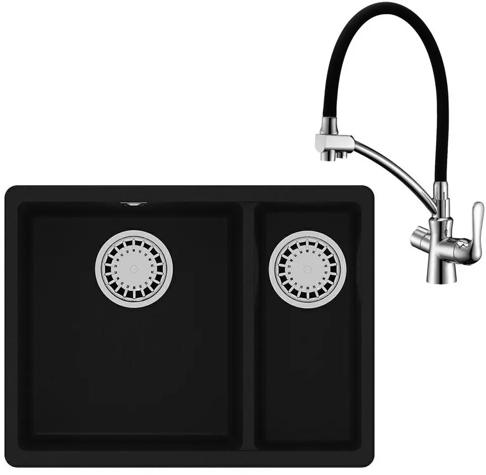 91109814 Интегрированная мойка Lemark Sinara LM3070 55x42x20 см кварц цвет хром/антрацит STLM-0863430