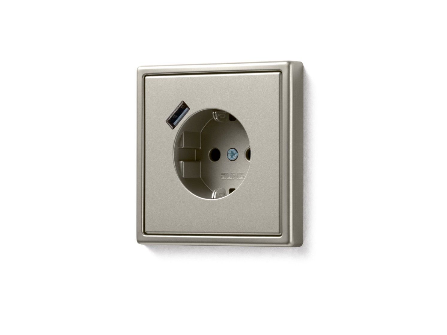 Двойная электрическая розетка schuko из нержавеющей стали с USB JUNG LS 990 ARCH-00041003