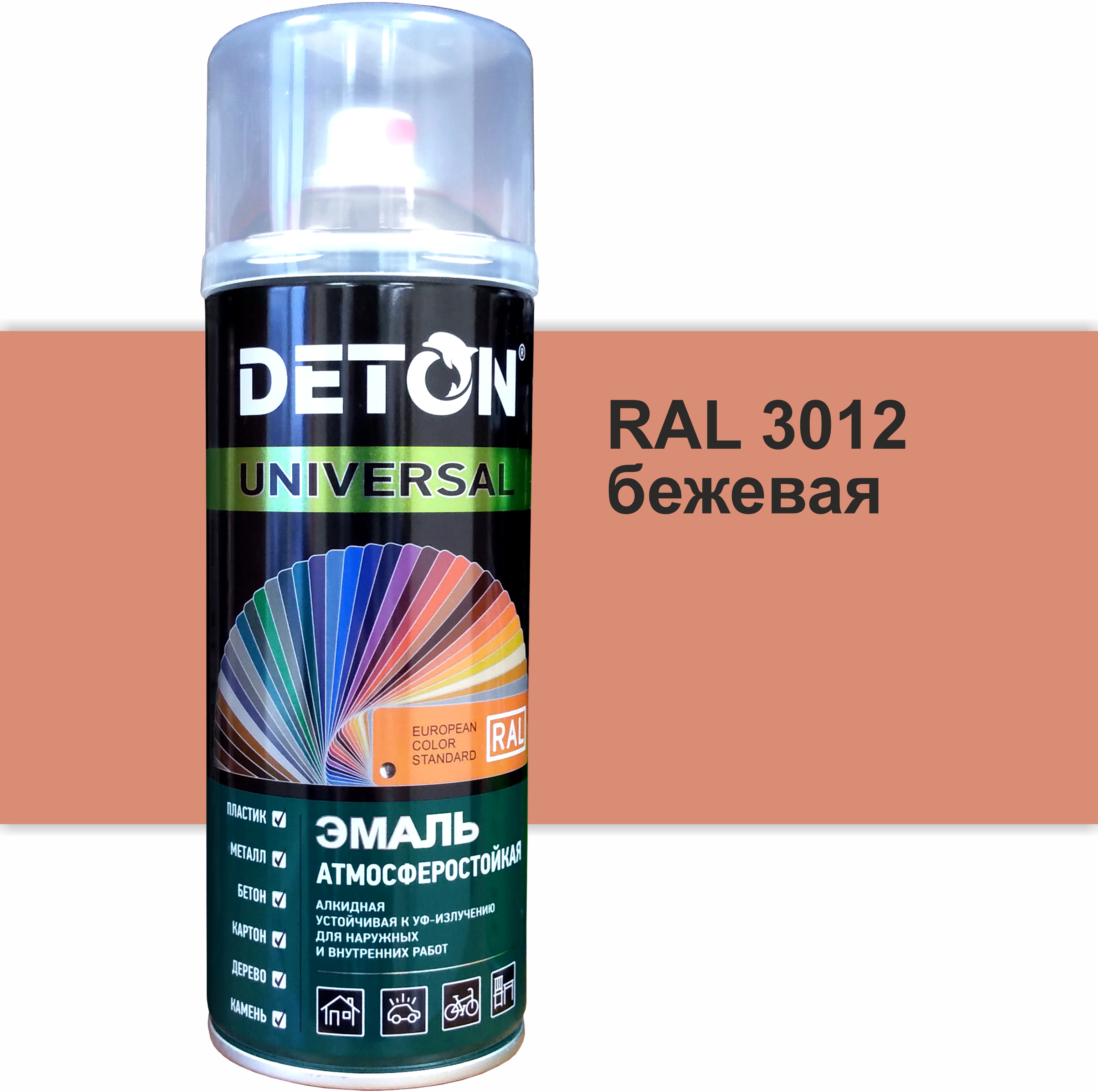 90357114 Эмаль аэрозольная DTN-A70648 алкидная RAL 3012 бежевый глянцевый 520 мл STLM-0198969 DETON