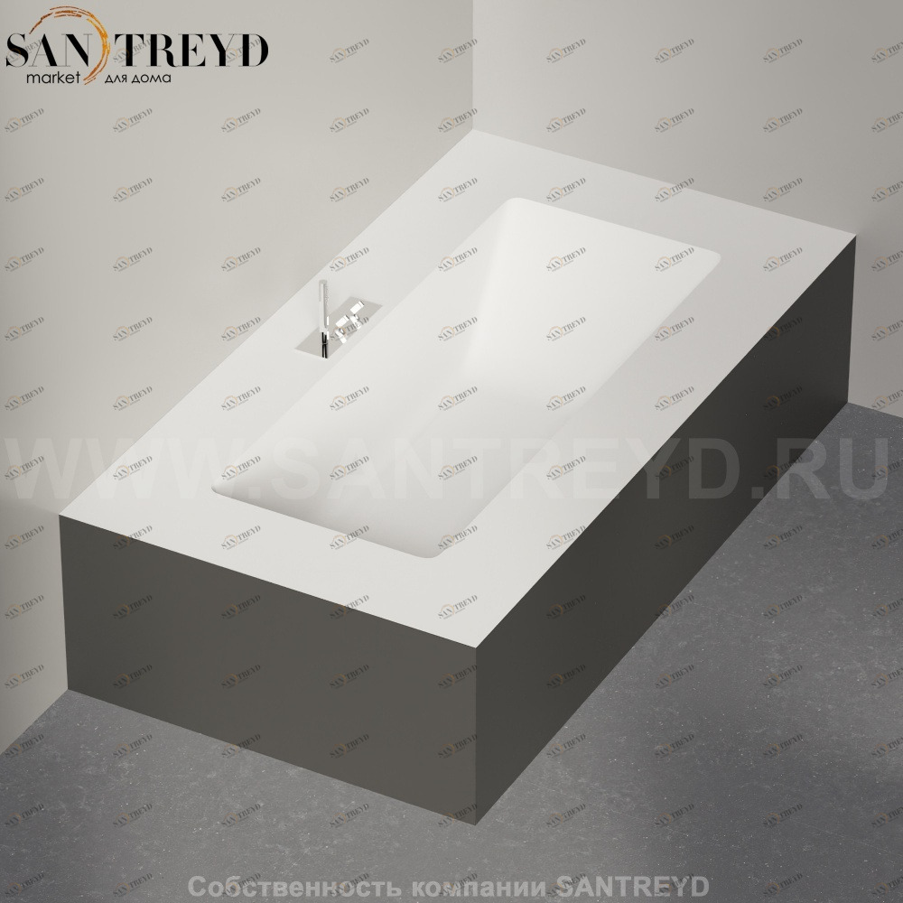 Ванна пристенная CARTESIO графитовая Agape AVAS0985OZG