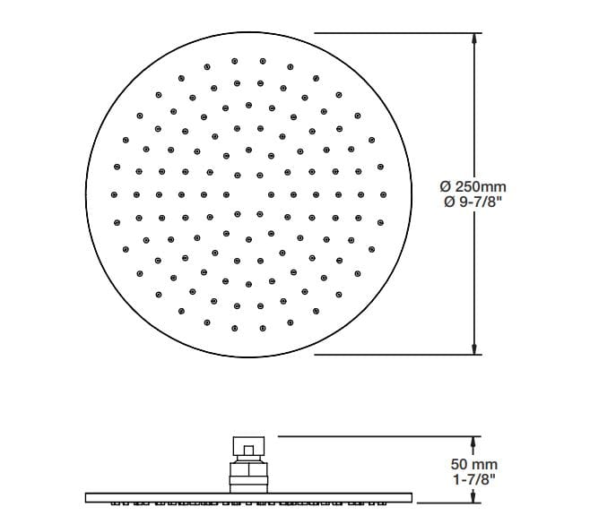 Круглая потолочная душевая головка BARIL TET-1010-01 ARCH-00114831 - Вид №3