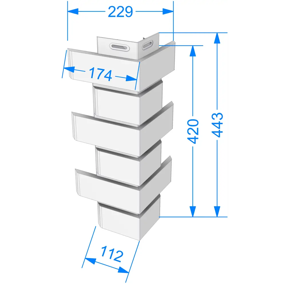 Угол наружный Dacha Кирпич гладкий цвет тёмно-коричневый STLM-2116588 - Вид №1