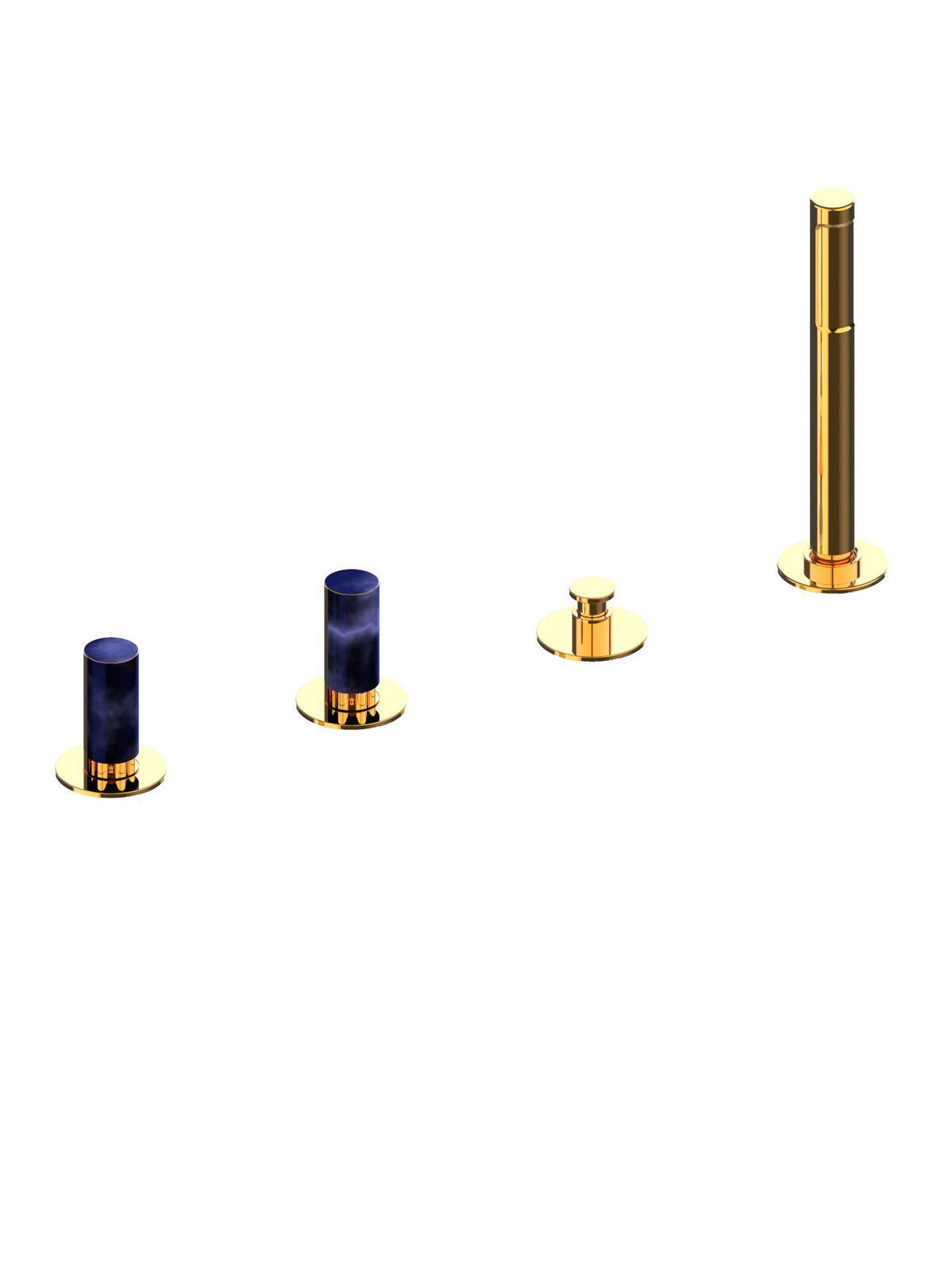 Смеситель для ванны с 4 отверстиями и ручным душем Rubinetterie Frattini Pepe XL ARCH-00026690 - Вид №20