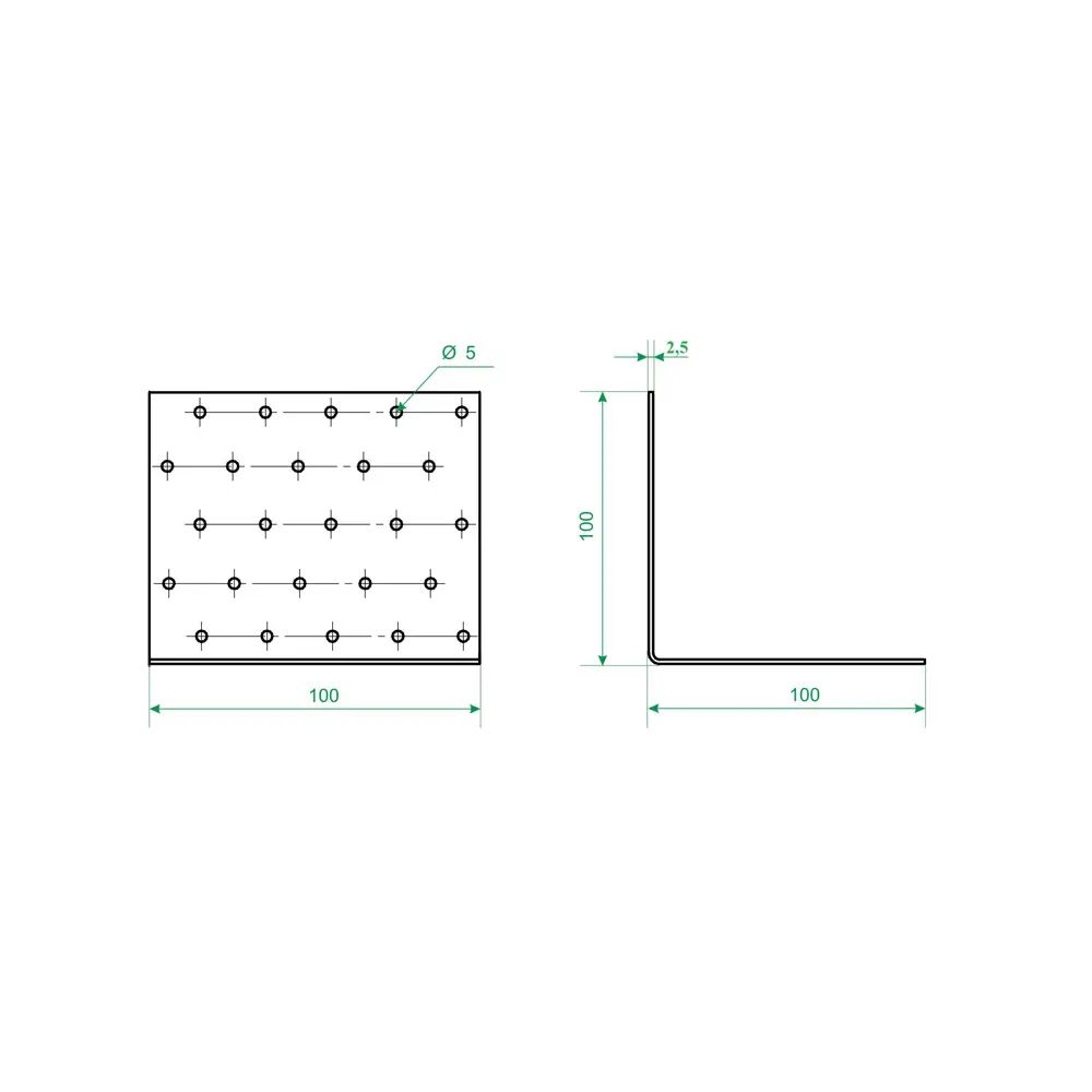 Угол крепежный монтажный сталь оцинкованная 100x100x2.5x100 мм Santreyd STLM-2179871 - Вид №1