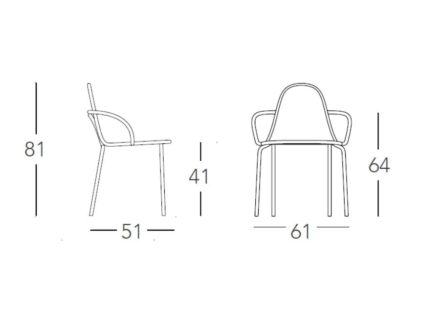 Металлический садовый стул с подлокотниками S-CAB Malvasia ARCH-00031479 - Вид №14
