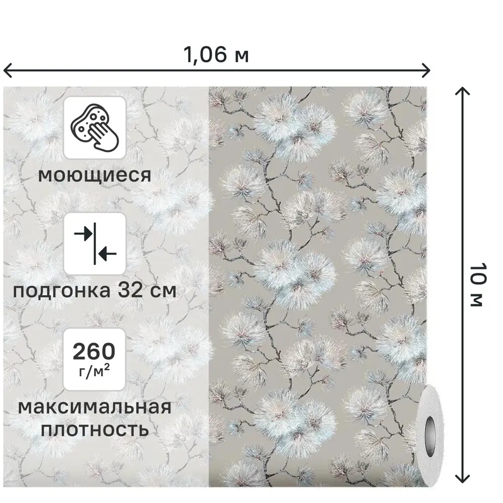 Обои флизелиновые Grandecolife Okinava темно-бежевые 1.06 м R201139 STLM-2041795 - Вид №1