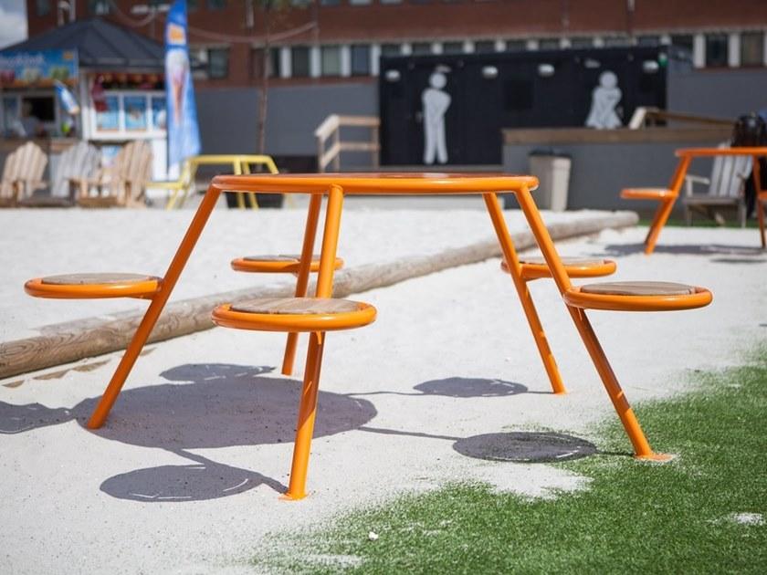 VESTRE Стол HPL для общественных мест со встроенными стульями sun-id-1417334 - Вид №7