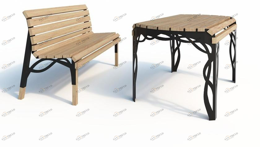 Arpe studio Садовая мебель из стали и дерева  Flw 