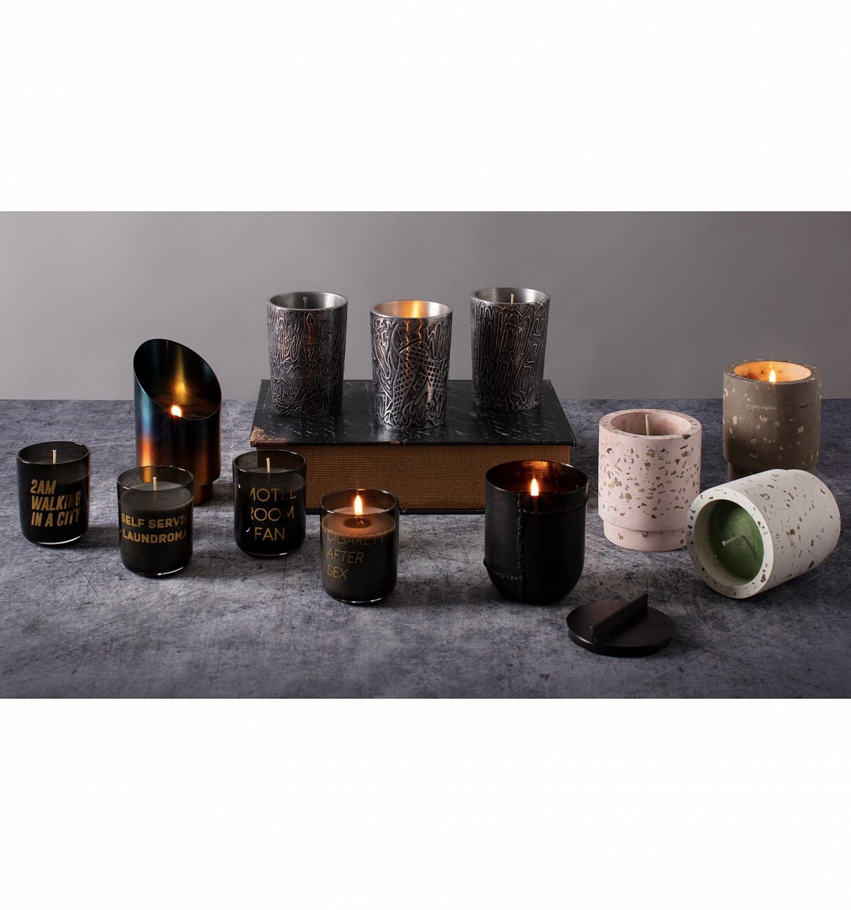 Свеча в металлическом подсвечнике 10,8х8 см черная Warm Up SELETTI  00-3883353 Черный  - Вид №1