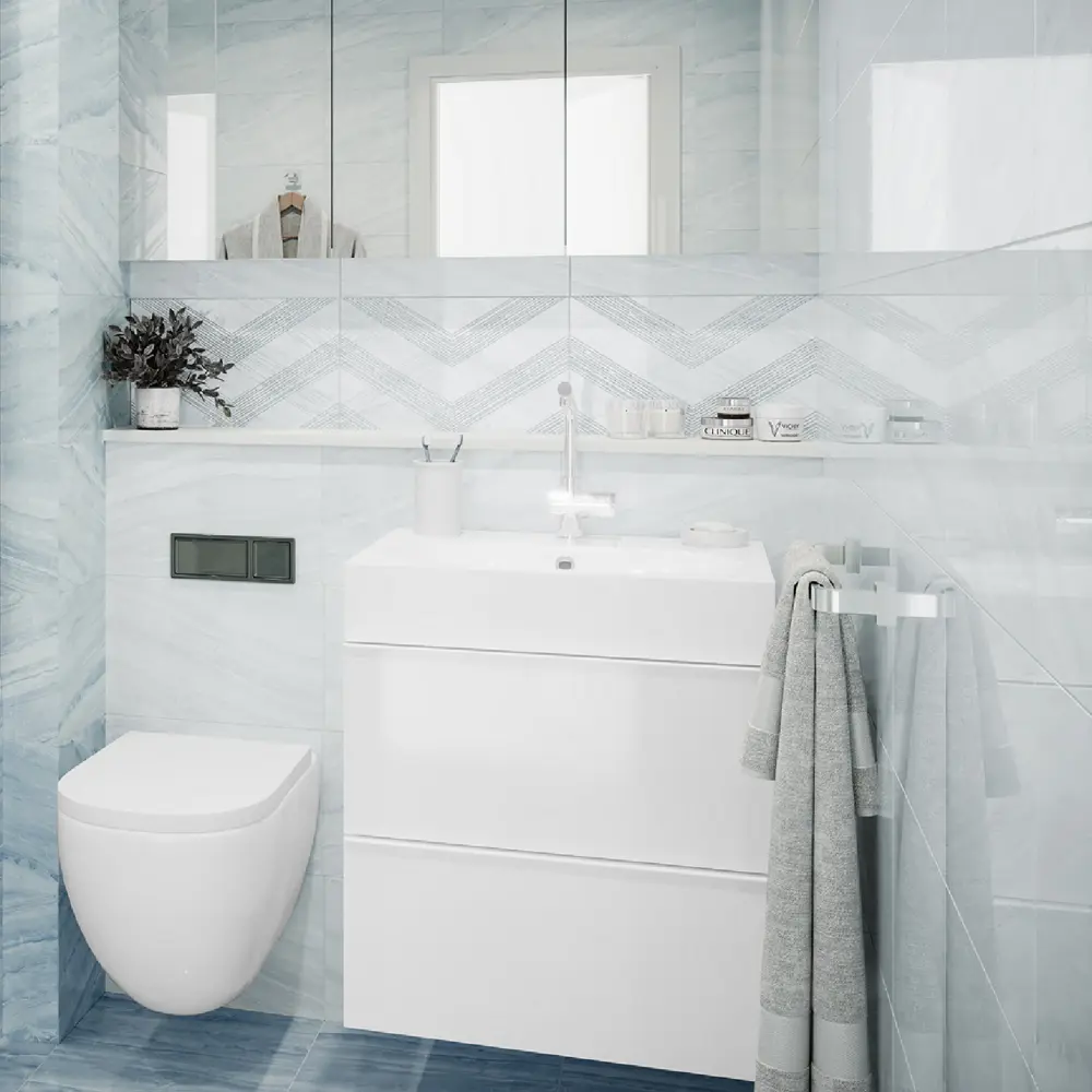 Плитка настенная Ars 40x27 см 1.08 м² мрамор цвет бело-голубой 82719263 STLM-2169407 Santreyd