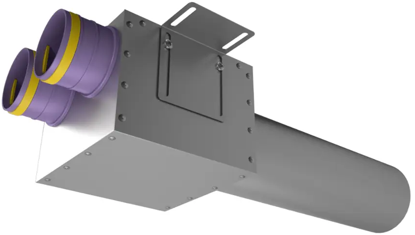 91309458 Пленум прямой круглый Provent VPDL 125/75×2 на 2 выхода 400 мм STLM-0850119