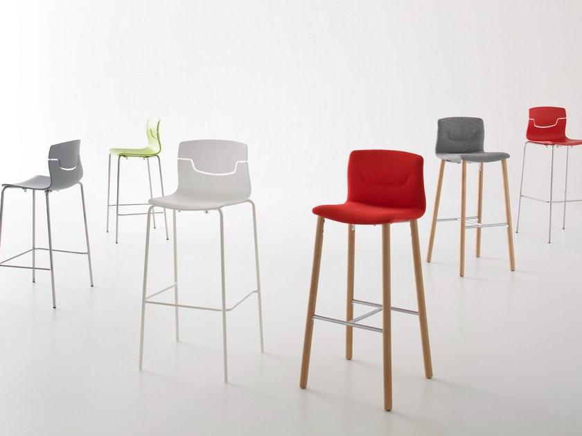 GABER Табурет высокий пластиковый с подставкой для ног Slot sun-id-1346417 - Вид №1