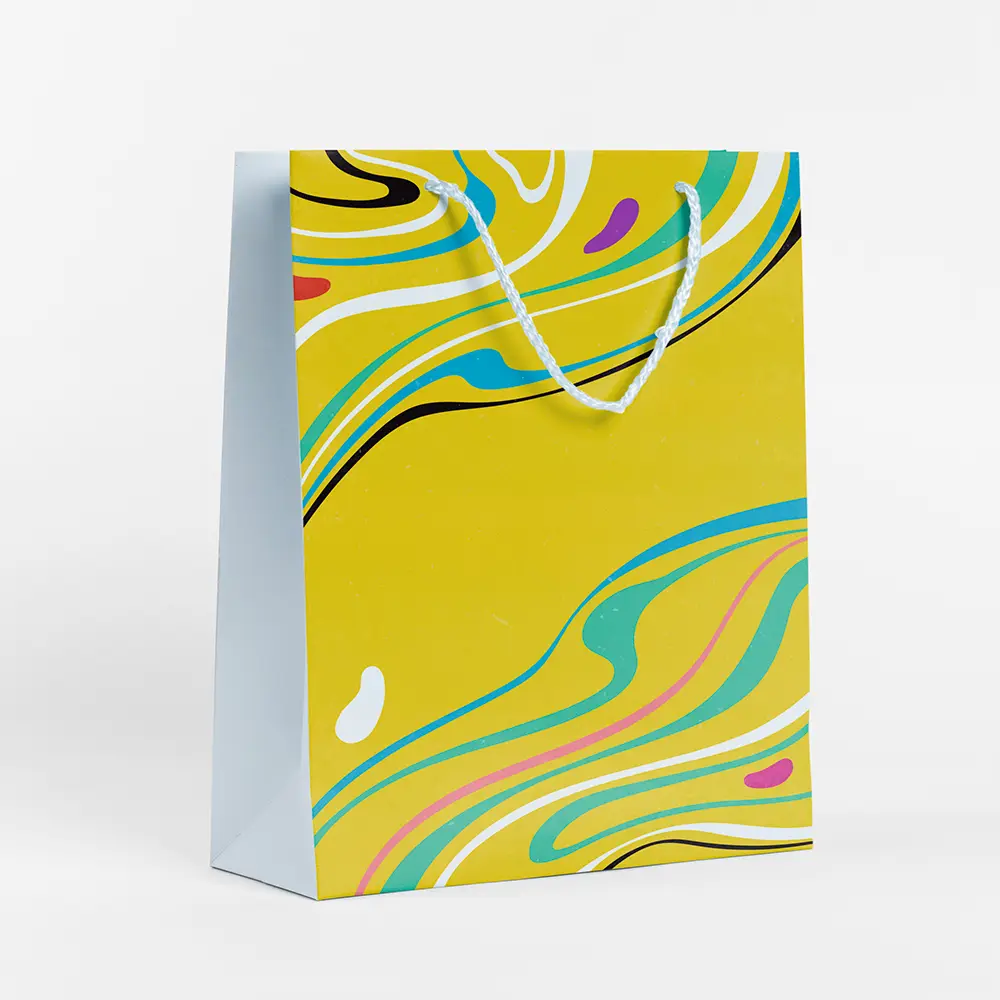Пакет подарочный Желтые узоры 25.5x36 см цвет желтый Симфония STLM-2079604