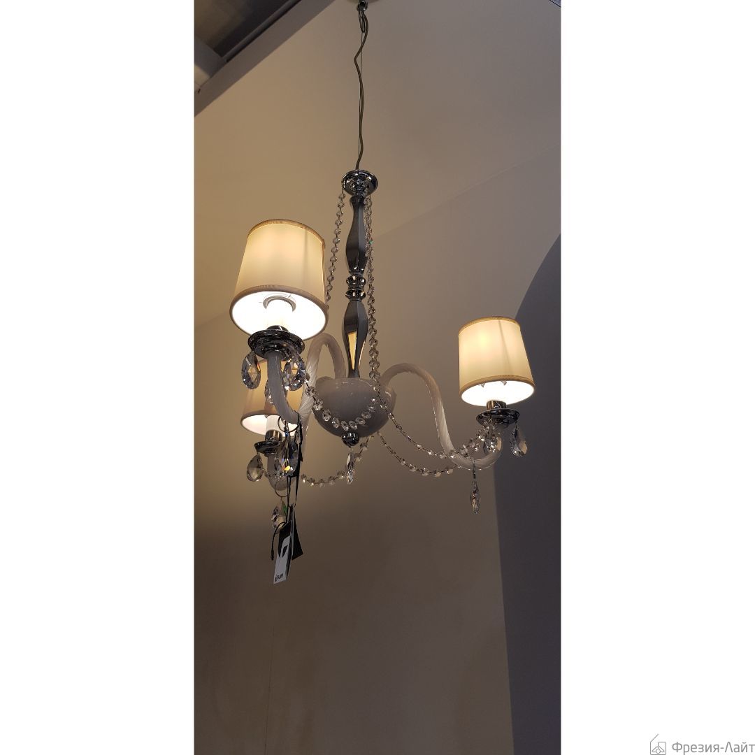 Italamp 445/3 cr.bianco/SW strass/C люстра подвесная 75098