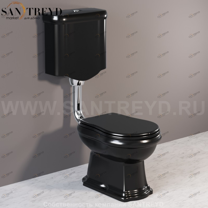 108204 Бачок для унитаза Черный Kerasan RETRO Италия
