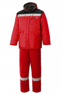 5035022 Костюм КОММУНАЛЬЩИК НЬЮ утепленный красный черный  Зимняя спецодежда  размер 52-54/170-176