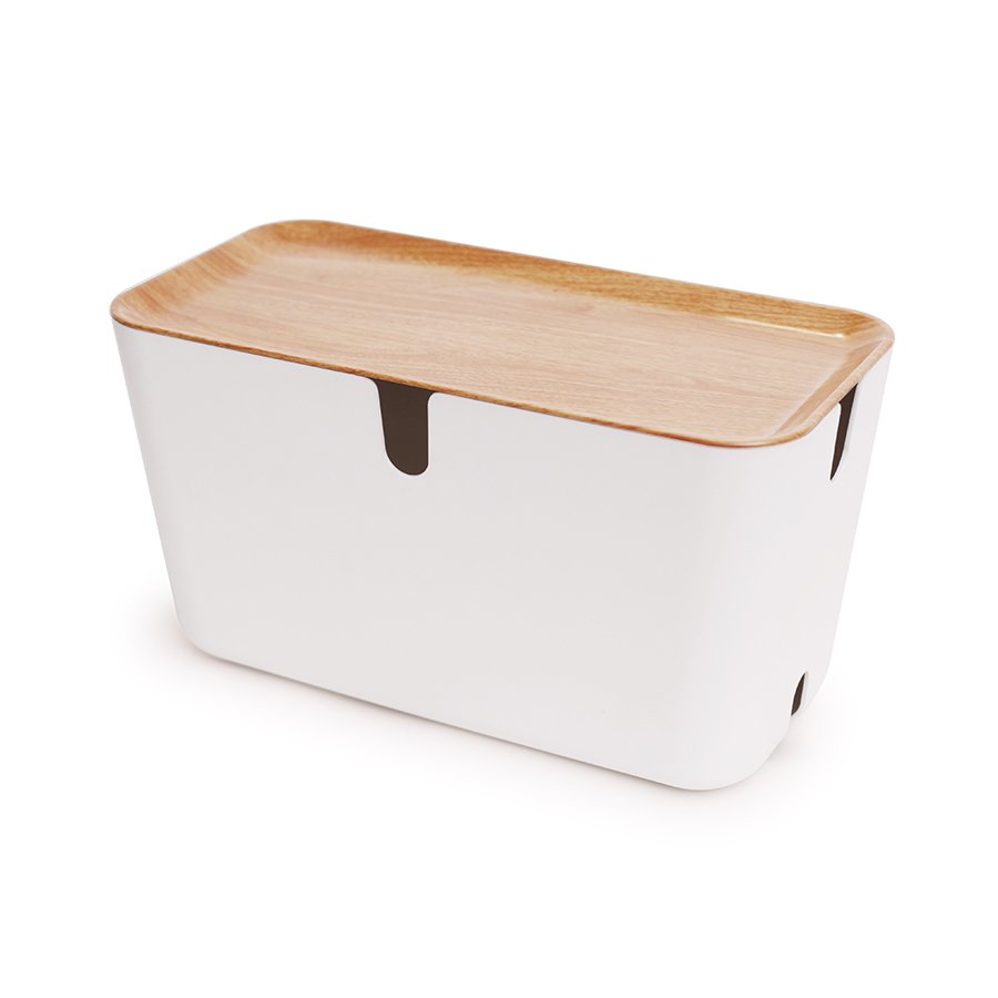 Органайзер бело-коричневый для проводов большой Cablebox BOSIGN  00-3872104 Белый  - Вид №1