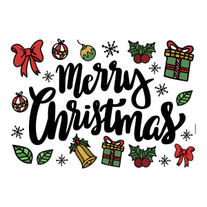 90751559 Наклейка декоративная А3 "Merry Christmas lettering" 32x45 см, 1 шт STLM-0367753 WOOZZEE