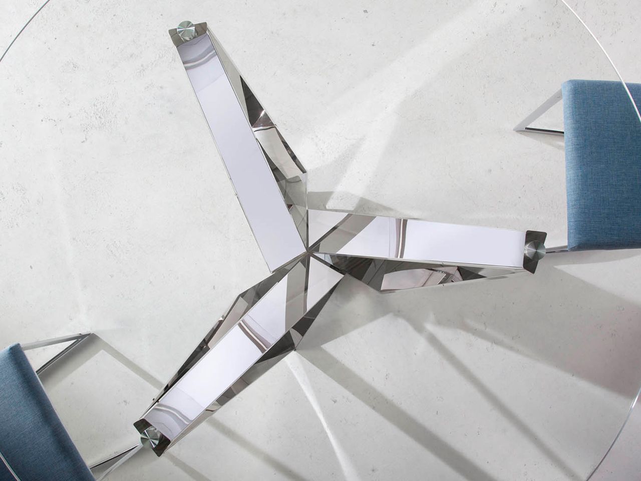 Круглый стол для гостиной из стали и стекла Angel Cerda Urban Deco ARCH-00137098 - Вид №2