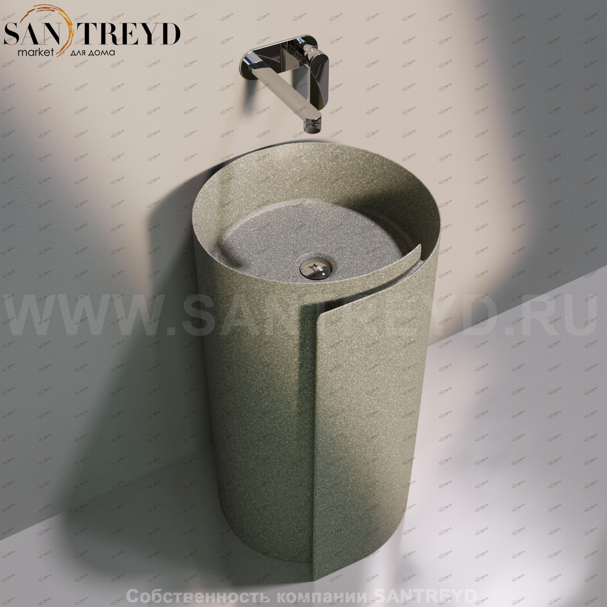 MR44P7037 Напольная раковина стоящая круглая Ceramica Flaminia Roll