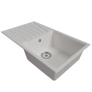 91316301 Врезная мойка Mixline ML-GM20 341 48x83x19 см искусственный камень цвет белый STLM-1330300
