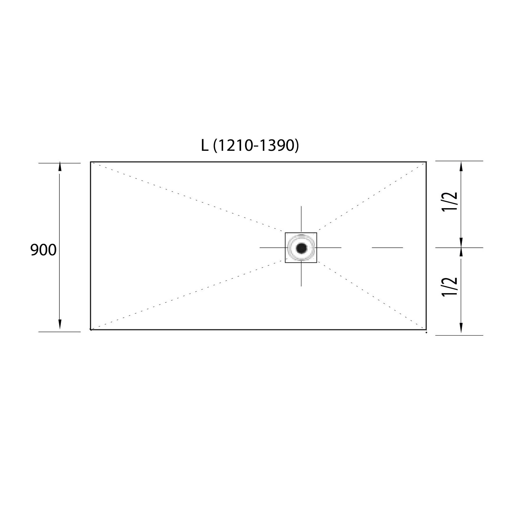 24047 SALGAR Поддон для душа RIOJA от 1210 до 1390 x 900 мм  - Вид №1