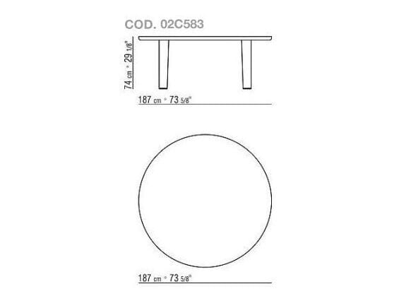 Круглый деревянный обеденный стол Flexform Arnold ARCH-00133040 - Вид №4
