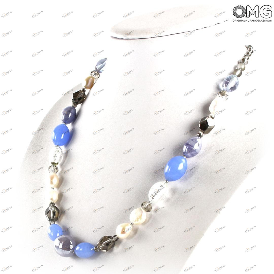 4313 ORIGINALMURANOGLASS Колье Фиалка - Коллекция Antica Murrina - муранское стекло OMG 35 см 