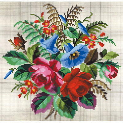 130х130кл Схема для вышивания цв. А3 ДК-192 "Цветы" Santreyd 