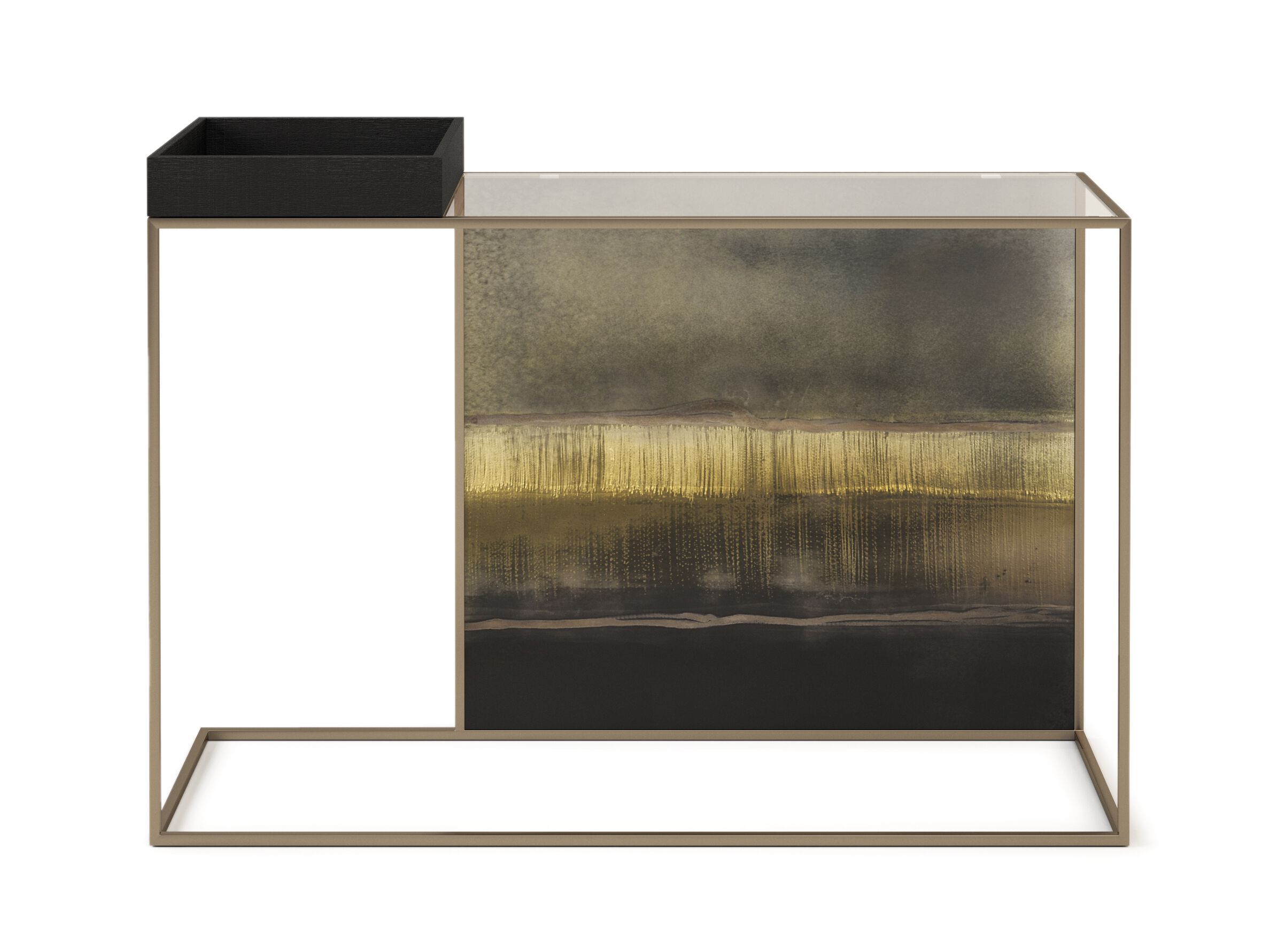 Прямоугольная консоль из металла и стекла ARTE VENEZIANA итальянские пейзажи ARCH-00107487