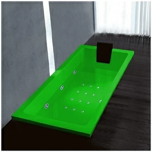 Ванна Gruppo treesse Quadra 170 V072N-DX-ZE зелёная с гидромассажем аэромассажем и дезинфекцией прямоугольная встроенная правая
