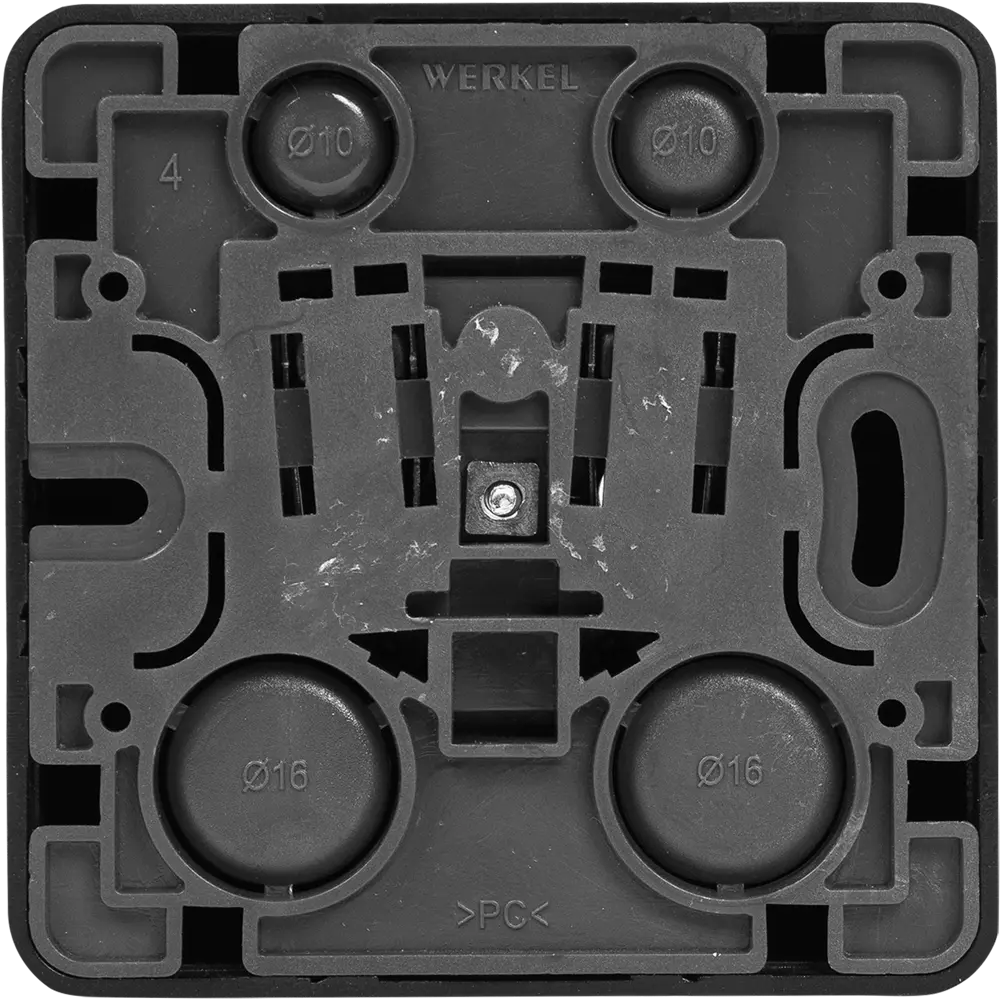 Розетка накладная WERKEL Gallant с заземлением - черный матовый корпус с хромированной отделкой 82063364 STLM-1112678 - Вид №3