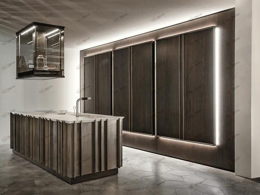 Shake Деревянная кухня с островом sun-id-1392099