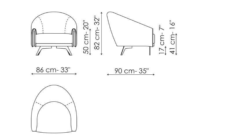 Съемное тканевое кресло с подлокотниками BONALDO седло ARCH-00007671 - Вид №2