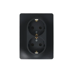 Systeme Electric Glossa — двойная розетка в антрацитовом глянце 89365958