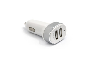 17274510 Автомобильное зарядное устройство 2хUSB-А, 2.1 А, белый с серебром 23750-YL-803WS BYZ