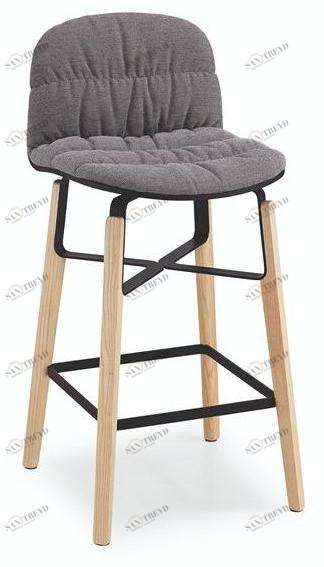 Midj Высокий табурет из ткани со спинкой и подставкой для ног Liù Liu sun-id-1473704