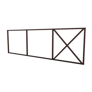 Ворота из профнастила 200x400 см 80x60 мм откатные RAL 8017 коричневый