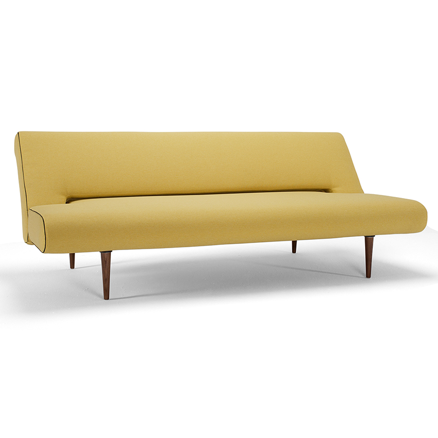 Диван Unfurl с ножками из темного дерева и черной рамой, жёлтый Innovation Living UNFURL554 - Вид №5