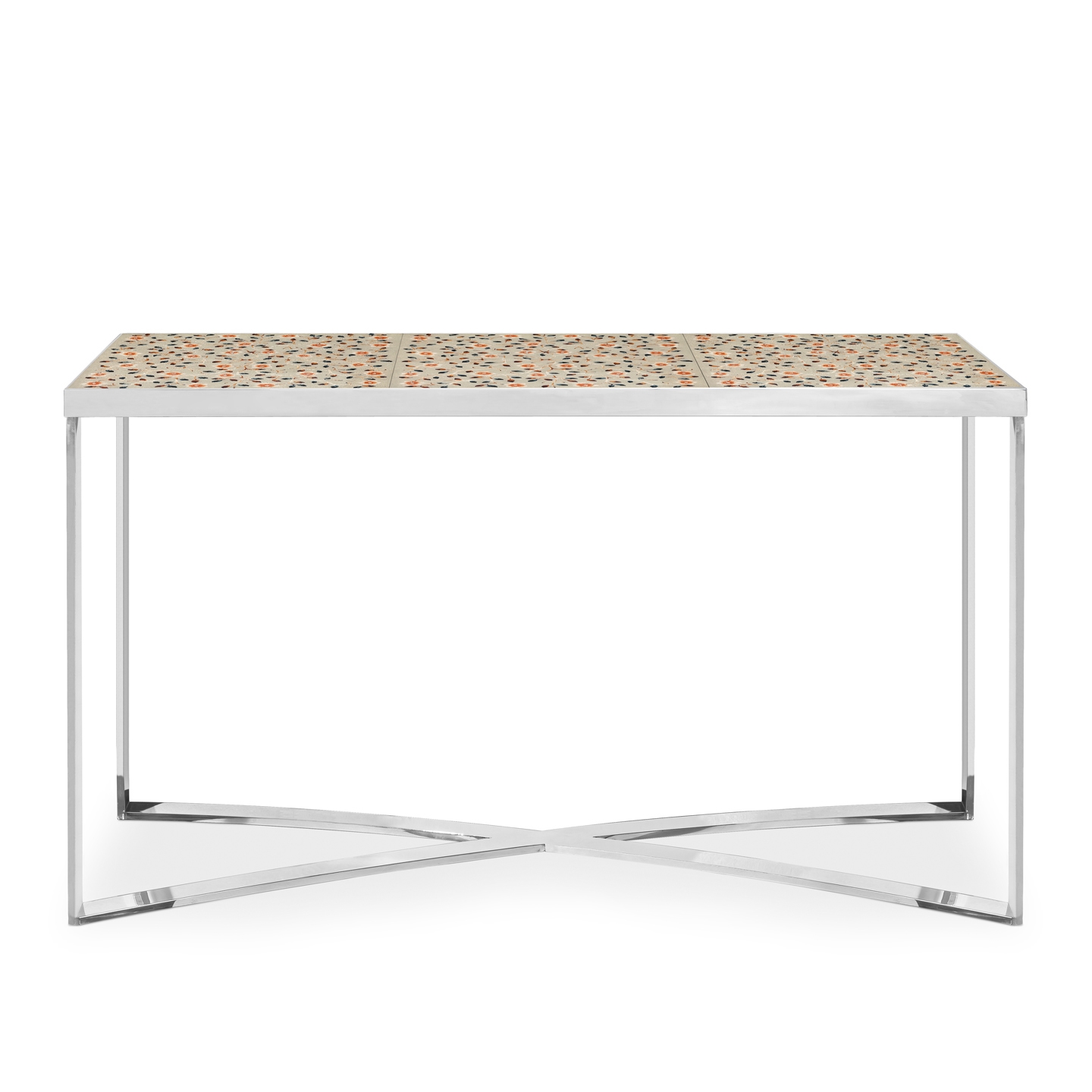 450094-12 ABHIKA КОНСОЛЬ CHROMO X H95 152,5X52,5 IVORY  - Вид №1