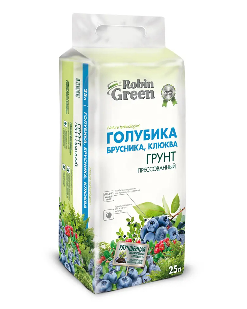 91302583 Грунт Robin Green для голубики брусники клюквы кислый прессованный 25 л STLM-0965946