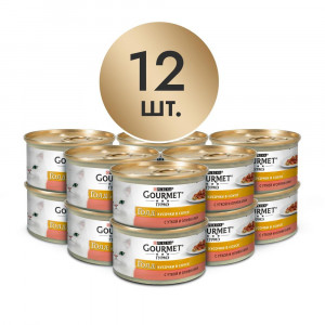 ПР0047571*12 Корм для кошек Голд Кусочки в соусе с уткой и оливками, банка 85 г (упаковка - 12 шт) Gourmet