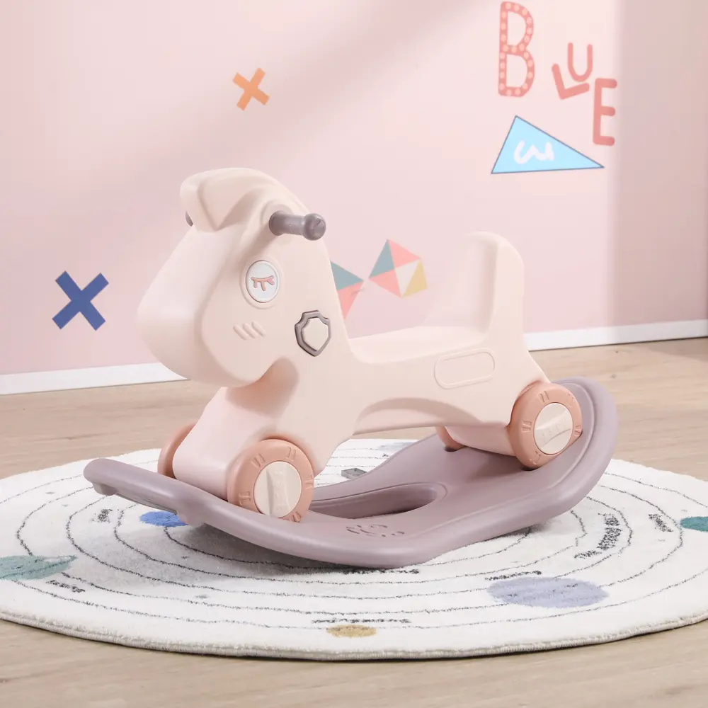 91637154 Лошадка-качалка-беговел Unix Kids 37x50 см розовый STLM-0962392