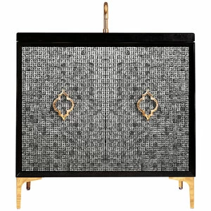 BLACK MOTHER OF PEARL WITH ARABESQUE Тумбочка Linkasink