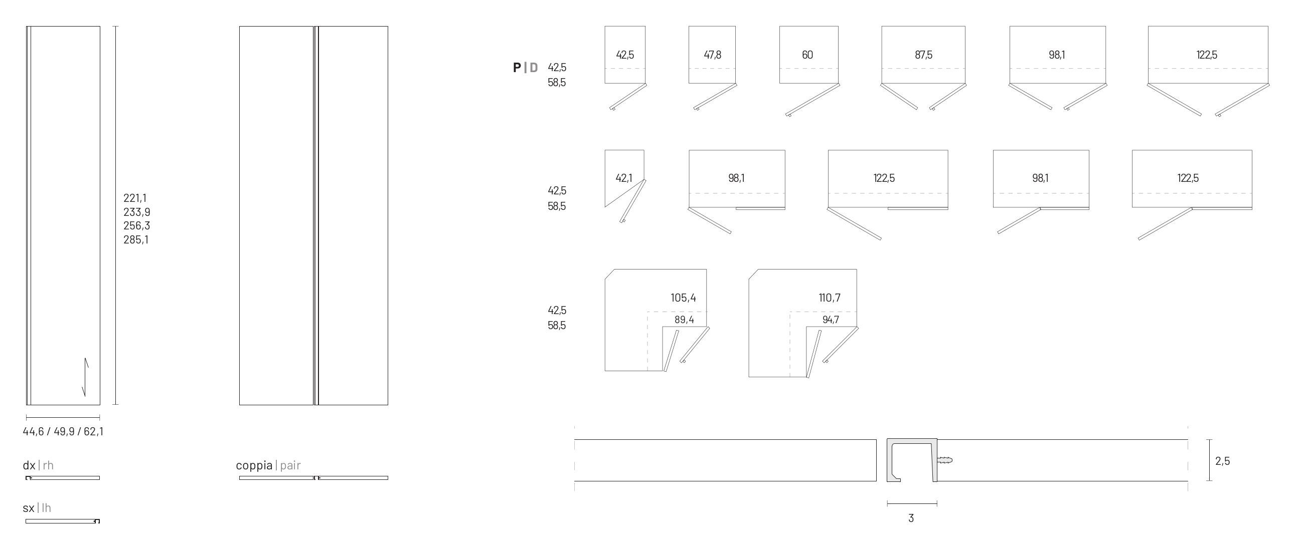 Секционный шкаф с деревянной распашной дверью и ручкой / горловиной Dall'Agnese Wardrobe Collection ARCH-00073158 - Вид №5