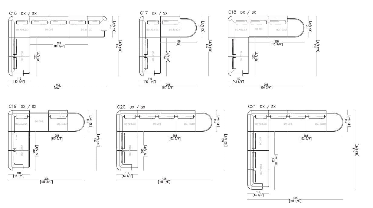 Секционный диван из изогнутой ткани Sicis Botero ARCH-00153012 - Вид №3