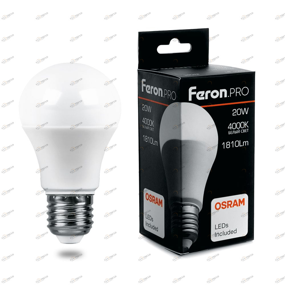 Лампа светодиодная Feron.PRO "Шар" E27 17W 6400K OSRAM LED LB-1017 38040 FERON  00-3956718 Матовый 