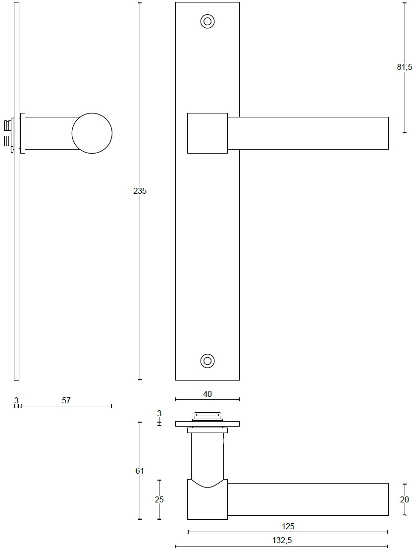 Formani Стальная ручка с матовой отделкой на пластине One Pbl20xlp236sfc - Вид №1